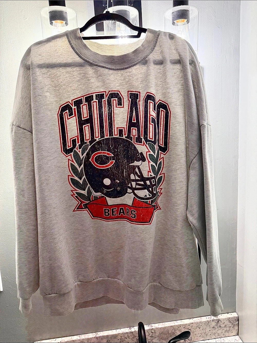 Gameday Couture Chicago Bears Oversized Graphic Fleece Sweatshirt XXL